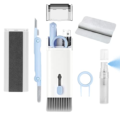 7 in 1 Electronic Cleaner kit - Keyboard Cleaner, Keyboard Cleaning Kit, Laptop Cleaner with Brush, Electronic Cleaner for Laptop/Phone/Computer/Screen (Give Away a Flannel Cloth) Blue