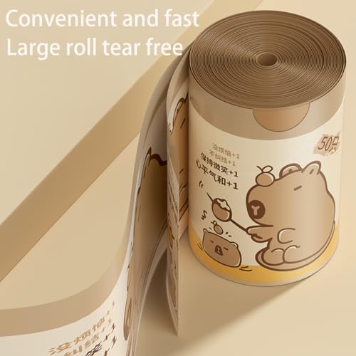 50Pcs/Roll Cartoon Drawstring Garbage Bag Large Capacity Handheld Thickened Trash Bag