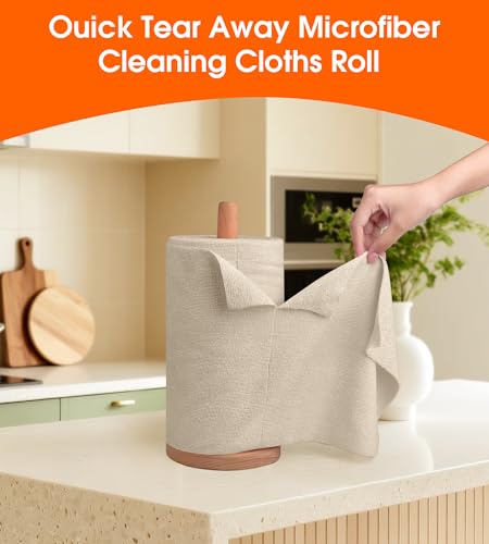 Microfiber Cleaning Cloth Roll - 100 Pack Tear Away Microfiber Paper Towels, Reusable, Washable, Scratch-Free, Kitchen Towels for Car, Home, Kitchen, Glass, Dishes(Desert Gold) - color: Desert Gold