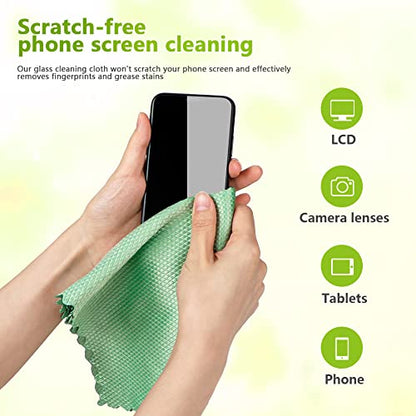 HOMEXCEL Microfiber Glass Cleaning Cloths-6PK, 16"x14" Lint Free Window Cleaning Cloth, Glasses, Mirrors, Screens, Stainless Steel, Premium Magic Cleaning Cloth for Glass and Window Cleaner - color: Multicolor