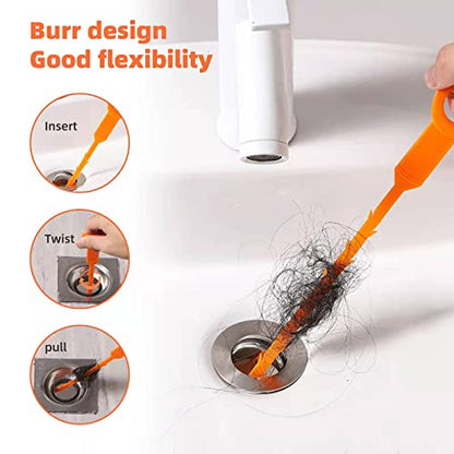 3 Pack 25 Inch Hair Snake Hair Drain Clog Remover Cleaning Tool Drain Opener sink snake Drain Auger Hair Remover Tool For Sewer, Toilet, Shower Kitchen Sink, Bathroom Tub