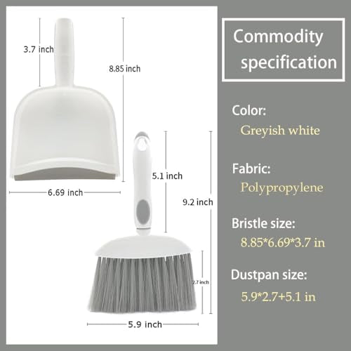 Dust pan, Mini Dustpan and Brush Set, Small Broom and Dustpan Set, Small Hand Broom and dust pan Set, Whisk Broom, Dust pan and Brush for Desk, Table, Home, Kitchen Necessities (Gray 3 pcs) - size: 3pcs