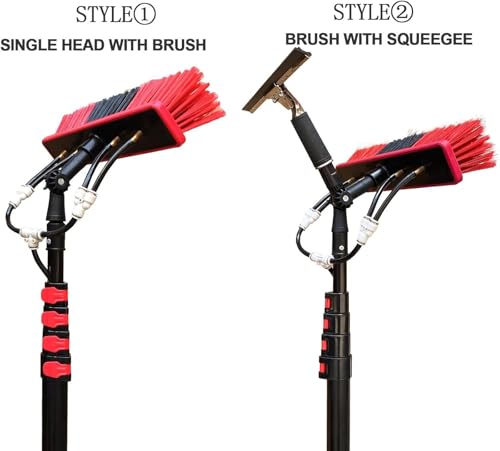 Window Cleaning Poles, Water Fed Pole Kit, Water Fed Brush W/Squeegee Water Fed Pole Kit for Solar Panel Cleaner(6M/19FT)