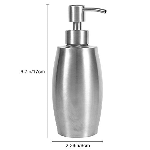 Generic 304 Stainless Steel Liquid Shower Gel Dispenser Pump Design 350ml Capacity with Wide Mouth for Bathroom Kitchen