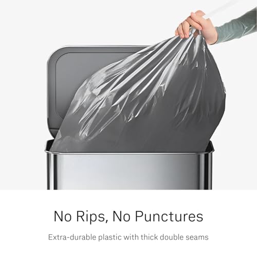 simplehuman Code H 100 Count Odorsorb® Custom Fit Liners, Drawstring Odor Absorbing Trash Bags, One-by-One Mess-Free Dispense, Extra Thick & Double Seamed, 50% PCR Plastic, 30-35 Liter / 8-9 Gallon - size: 100 Count (Pack of 1)