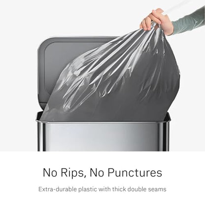 simplehuman Code H 100 Count Odorsorb® Custom Fit Liners, Drawstring Odor Absorbing Trash Bags, One-by-One Mess-Free Dispense, Extra Thick & Double Seamed, 50% PCR Plastic, 30-35 Liter / 8-9 Gallon - size: 100 Count (Pack of 1)