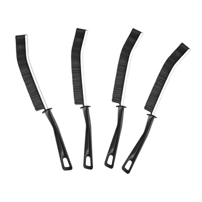 4Pack Crevice Cleaning Brush, Multifunctional Gap Cleaning Brush Tools with Hard Nylon Bristles, Ideal for Bathroom, Kitchen, Sink, Window, Black