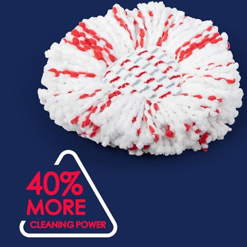 Spin Mop Replacement Heads Compatible with O-Cedar EasyWring 1-Tank System - Microfiber Mop Head Refills for Deep Floor Cleaning, Scrub Pad for Tile Hardwood Kitchen, 2 Pack - size: 2pcs 1-Tank Mop Red