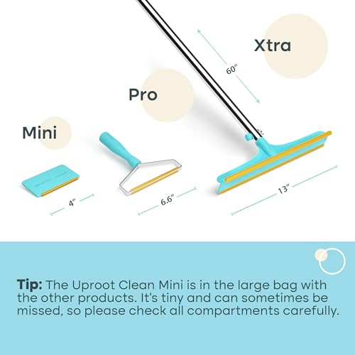 Uproot Cleaner Pro Pet Hair Remover Bundled with Mini Pet Hair Removal Tool for Couch & Xtra Carpet Fur Removal Tool - A True Fur-Riccane Survival Kit - color: Pro + Mini + Xtra