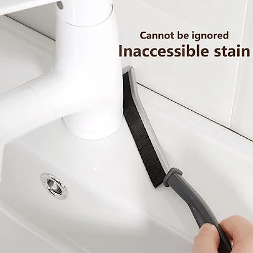 TODKISS Hard Bristle Crevice Cleaning Brush, Small Crevice Cleaning Brush for Household Use, Hand-held Groove Deep Cleaning Brush for Shutter Door Window Track Kitchen, Black