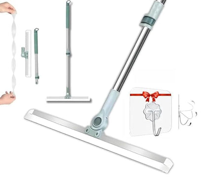 Magic Broom Sweeper for Floor Cleaning – Multifunctional Silicone Wiper Mop with Stainless Steel Extendable Handle – Wet & Dry Use – Bathroom Floor Wiper & Window Squeegee Viper
