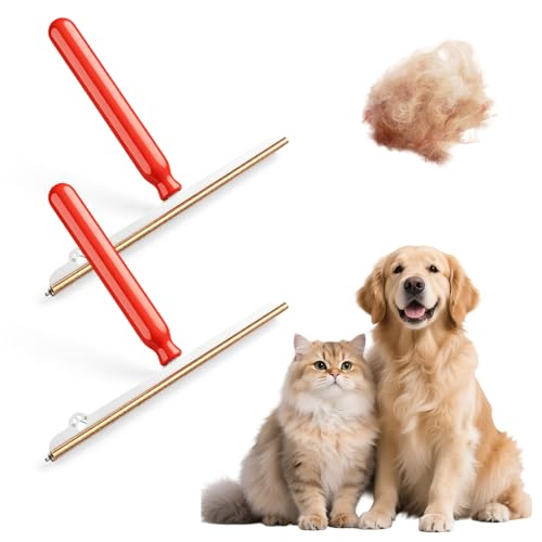 Carpet Rake for Pet Hair Removal, Dog and Cat Hair Remover Tool, Handled Fur Remover Rake for Carpets, Rugs, Mats, Couch, Car Interiors (1)