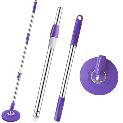 Spin Mop Replacement Handle 360 Degree Spin Mop Pole Handle Replacement Rotating Telescopic Stick for Mop Head, Ideal for Home and Household Cleaning - color: Purple, style: Plastic Disc