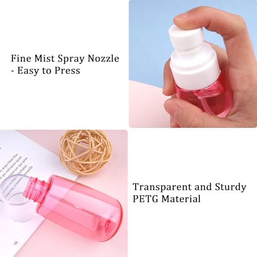 Cosywell Travel Size Spray Bottle TSA Approved 2oz 60ml 3 Pack Leak Proof Fine Mist Spray Bottles Empty Plastic Refillable Mist Sprayer for Perfume Essential Oils Toners Rose Water Cosmetics (3Pink) - color: 3 Pink, size: 2 oz