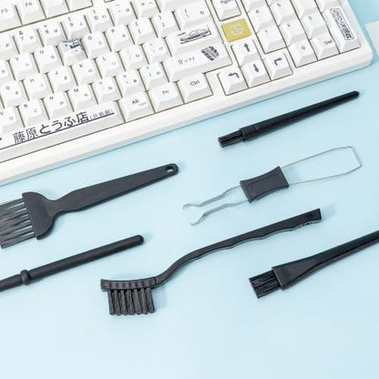 SIMPOR 6 PCS Nylon Keyboard Cleaning Brush Kit, Anti Static Brushes with Keycap Puller, Electronic Cleaning Brushes for Laptop Computer Dust Removal