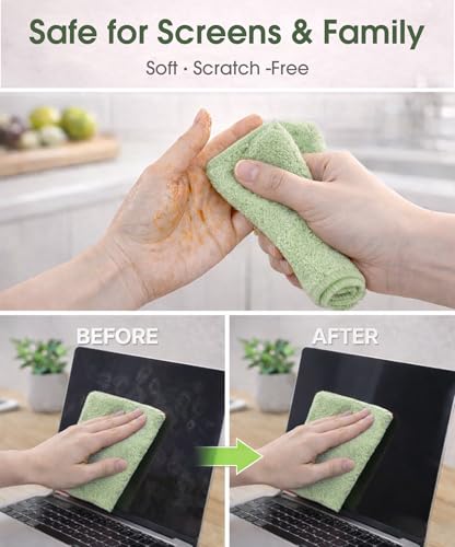 Microfiber Cleaning Cloth Roll - 100 Pack Tear Away Microfiber Paper Towels, Reusable, Washable, Scratch-Free, Kitchen Towels for Car, Home, Kitchen, Glass, Dishes(Bean Green) - color: Bean Green