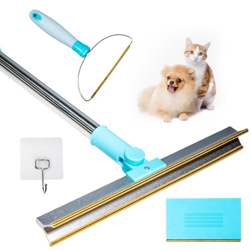 Pet Hair Remover Set, 3Pcs Pet Hair Remover Tool，Carpet Rake for Dogs & Cats Hair Removal，Carpet Rake for Pet Hair Removal, Pet Hair Removal Broom for Rug, Couch, Pet Bed, Car，Clothes, Furniture,