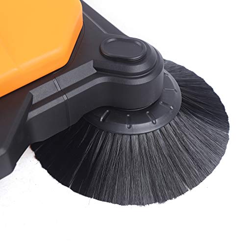 26'' Manual Sweeper Orange Belt 55 Liters Large-Capacity Trash Can Double Push Commercial Sweeper Floor Broom Cleaner SuitableRoads Chicken Farms Stations Airports