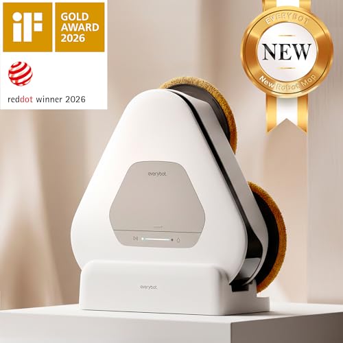 EVERYBOT 2026 NEW Three-Spin Slim Robot Mop, 3.27” Ultra Slim & 43dB Ultra Quiet, Upgraded Mop Pads for Powerful & Deep Clean, 200min Runtime, 6-Cleaning Modes, Smart Water Supply System, No APP/WiFi