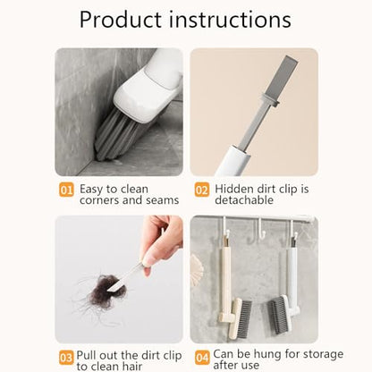 Crevice Brush,Ultra-Fine Bristles Flexible Tool | V Head Design 360-Degree Rotation Crevice Brushes - for Home Kitchen Living Room Bathroom Sill Groove Corners Cracks Narrow Space