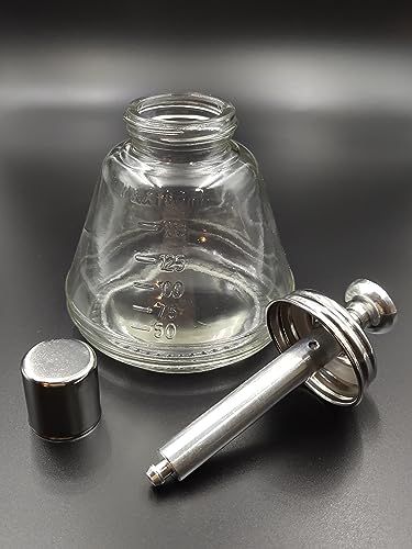 1 Pc 180 ml/6 Oz Empty Glass Dispenser Bottle for Nail Polish Reusable Thick Press Container Pump Push Down Dispenser, with Metal Core and Dust Cover
