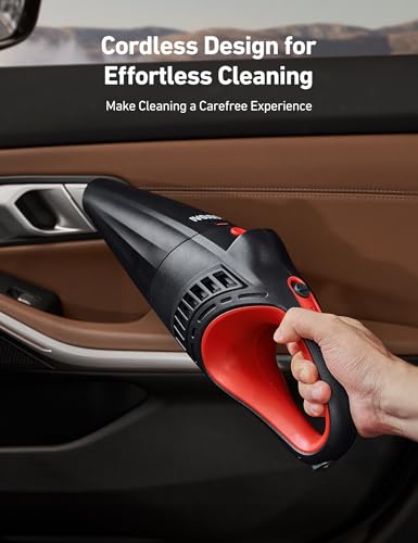 AstroAI V2 Mini High Power Portable Cordless Handheld Car Vacuum Cleaner, 6000mAh Battery & 12V DC, LED Light, Brush, Multi-Nozzles, 16.4 ft Cord Car Interior for Car, Home, Office, Pet Hair Cleaning