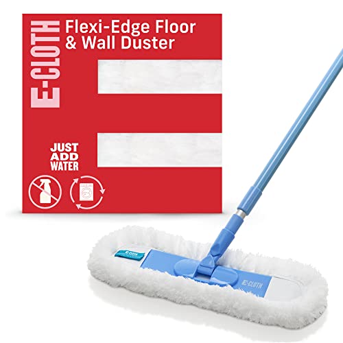 E-Cloth Flexi-Edge Floor & Wall Duster Head - Reusable Microfiber Dust Mop Replacement for Floor Cleaning, Traps Dust, Pet Hair & Debris, Washable, Hardwood, Tile, Wood, & Laminate - 1 Pack - color: Flexi Edge Duster, size: Retail Packaging