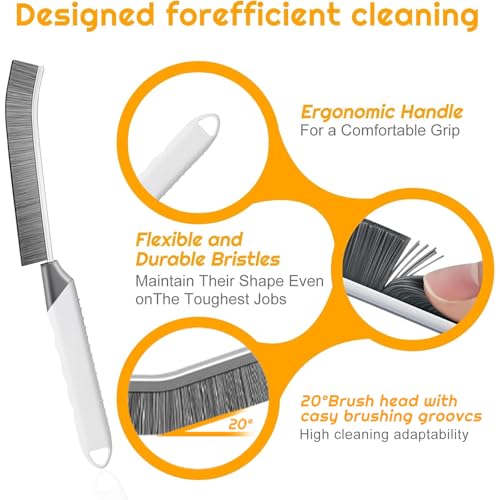 SUOXU Cleaning Brush Grout Scrub Brush,Home Kitchen Bathroom Window Gap Cleaning Tools,4 pcs Hard Bristle Scrubbing Brush,Kitchen Bathroom Tile Toilet Home Essentials Cleaner Household Use - color: White+grey×4