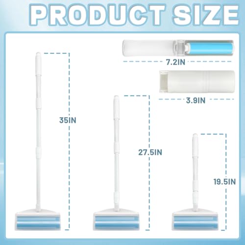 8 Inches Reusable Lint Rollers,Retractable Sticky Lint Roller,Portable Lint Roller,Lint Rollers for Pet Hair Extra Sticky,Washable Lints Rollers Suitable for Cleaning Sofa,Floor,Blanket