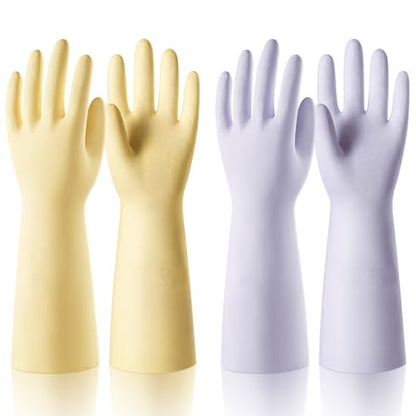 ThxToms 2 Pair Nitrile Dishwashing Cleaning Gloves,with Cotton Flocked Liner,Skin-Friendly & Anti-Slip Design,Y&P - size: Large