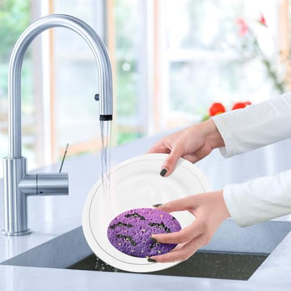 Bats Flying on Purple Background Dish Scrub Sponges Kitchen Halloween Non Scratch Reusable Compressed Cellulose Sponge Hanging for Household Cleaning Washing Dishes Pots and Pans 3 Pack - color: Pattern16