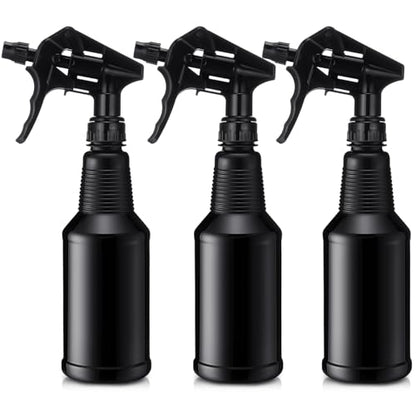 Honeydak 3 Pack Plastic Spray Bottles Black 17 oz Heavy Duty Opaque Spray Bottles UV Light Blocking Refillable Reusable Leak-proof Sprayers for Cleaning Solution Kitchen Garden Home Plant - color: Black, size: 17 oz