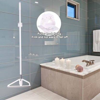 Rubber Squeegee Broom - Multifunction Magic Broom,Scraping Silicone Broom Sweeper,with Mop Clip, Squeeze Broom Sweeping Water for Kitchen Bathroom Shower Tile Marble Window Cleaning (Grey)