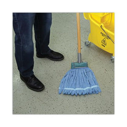 Boardwalk BWKMWTMBCT Microfiber Looped-End Wet Mop Heads, Medium, Blue (Carton of 12) - color: Blue