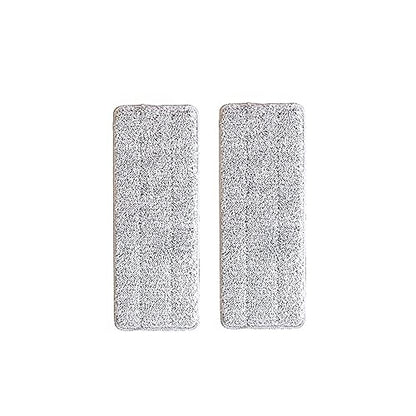 2 Pack Replacement Washable Cleaning Pads Compatible with Rhodium Floors Mop and Bucket Set - Mops Flat Replacement Heads for Floor Cleaning and Scrubbing