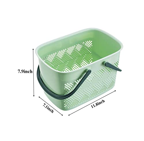 College Shower Caddy, Portable Shower Caddy Bathroom Caddy With Holdes for College Dorm Room Essentials, Garden, Pool, Camping, Gym, Beach, Cleaning Supplies 11.8 * 7.1 * 7.9 inch-Green - color: Green