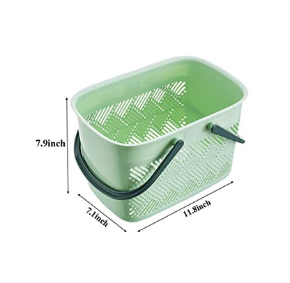 College Shower Caddy, Portable Shower Caddy Bathroom Caddy With Holdes for College Dorm Room Essentials, Garden, Pool, Camping, Gym, Beach, Cleaning Supplies 11.8 * 7.1 * 7.9 inch-Green - color: Green
