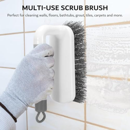 SetSail Scrub Brush, Small Cleaning Brushes with Handle, Comfort Grip Shower Scrubber for Cleaning Bathroom, Tub, Kitchen, Sink, Floor, Carpet, 2 Pack (Grey) - color: Gray