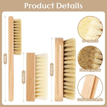 3 Pcs Wood Laundry Stain Brush Stain Remover Brushes with Boar Bristle Small Stain Brush for Clothes for Scrubbing Stains from Furniture Fabric Leather(3 Pcs F) - style: 3 Pcs F