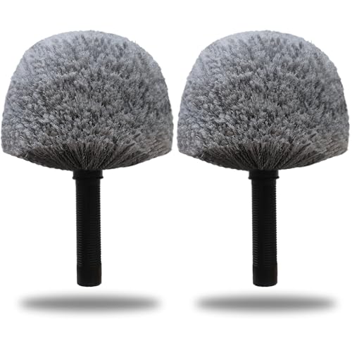 2 Pack Robust Cobweb Duster Head Brush – Superior Twist-On Web Cleaning Tool – Spider Web Remover Brush Compatible with Standard 3/4 Inch Threaded Poles for Outdoor & Indoor Use – Head Only (Grey) - color: Gray