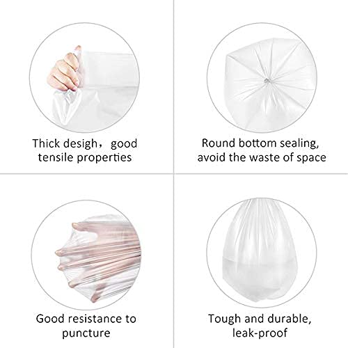 Small Trash Bags, Magesh 4 Gallon Trash Bags/Garbage Bags, Strong Wastebasket Liners for Bathroom Bedroom Office Trash Can, 125 Counts - style: 4 Gallon 125 Clear
