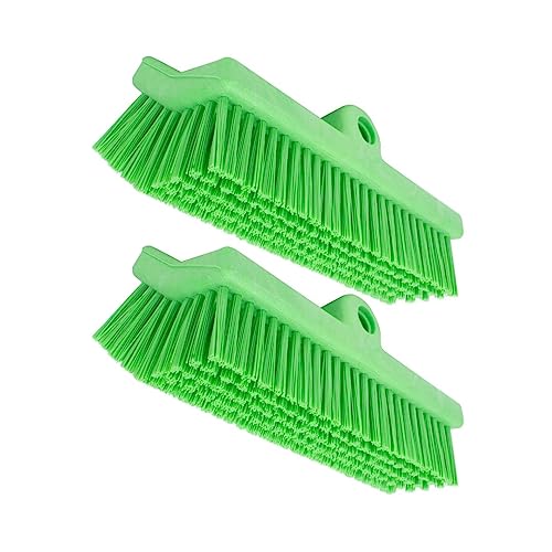 SPARTA 40423EC75 Plastic Floor Scrub Brush, Wall Brush, Equipment Brush With Nonabsorbent Bristles For Industrial Kitchens, Hospitals, Commercial Cleaning, 4 Inches, Lime, (Pack of 2) - color: Lime