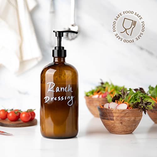 32 Ounce Glass Pump Dispenser Bottle, Large Amber Container with Pump for Shower and Bath Shampoo Soap Conditioner Lotion - 1 Liter - by Kitchentoolz - color: Amber, size: Pack of 4
