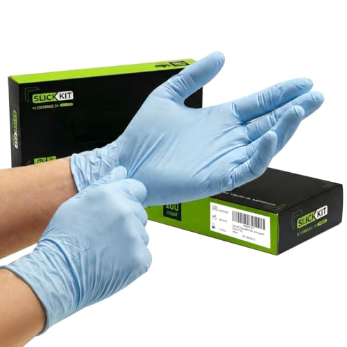 Sensitive Skin Disposable Nitrile Gloves - Powder Free Latex Free Hypoallergenic, Oatmeal Infused Soothing & Moisturizing, Textured 3.5 Mil, 100/Box - Non-Sterile - size: Large - 9 100 Gloves
