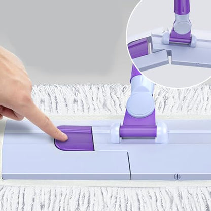Flat Mop for Floor Cleaning, Wet and Dry Mop with Flexible Flat Head, Efficient Dust Dirt Adsorption, Telescopic Handle 33.86 - 49.21in for Home Hardwood Tile Floors