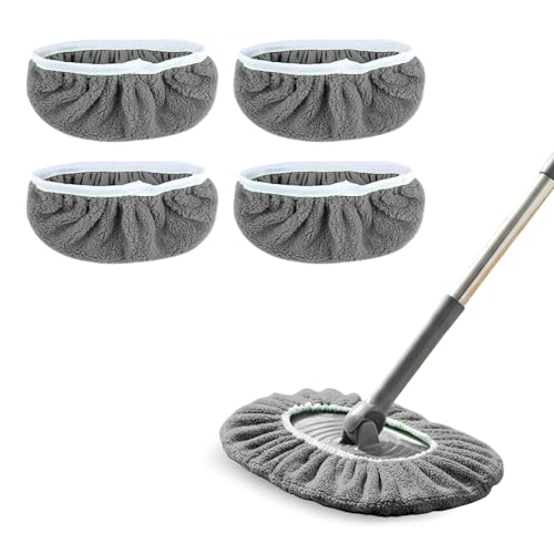4 Pack Reusable Microfiber Mop Pads - Dry Sweeping Cloths & Wet Mopping Cloths - Washable Wet Pads Refill for Mopping Floors (Mop is not Included), Gray - color: Gray 4-pack