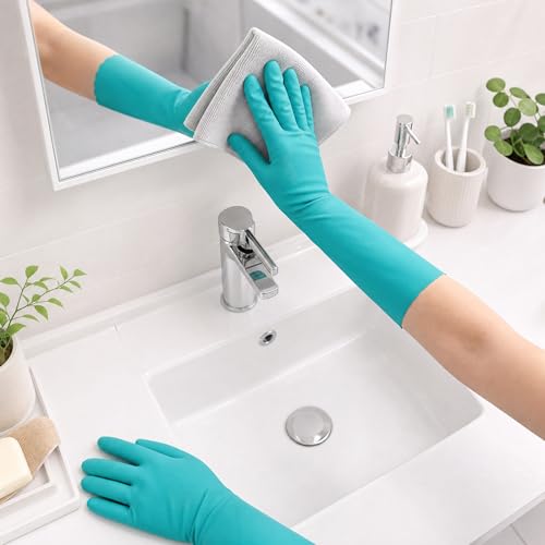 Cleaning Gloves for Kitchen, Bathroom & Household Use, Medium, 1 Pair