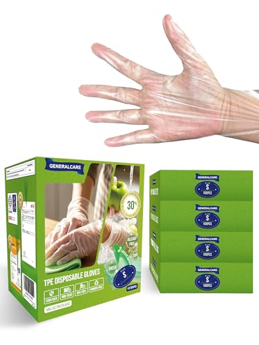 Disposable TPE Cooking Gloves, Ideal for Cleaning and Food Prep, Latex & Powder Free, Food safe - size: Medium, style: 4*100pcs