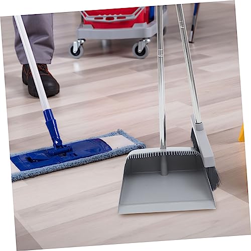 Broom Dustpan Set for Home Kitchen and Outdoor Use 33.5 Long Handled Broom & Heavy Duty Metal Dustpan Upright Design for Easy Cleaning