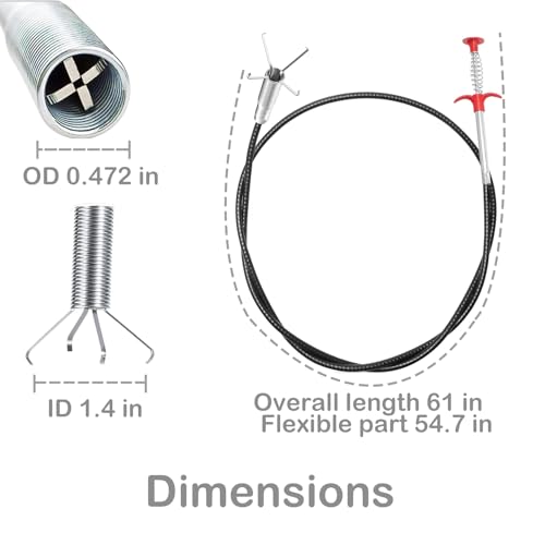 61 Inch Sink Drain Grabber, Flexible Claw Pickup Tool for Narrow Spaces, Hair and Small Item Retrieval - style: 61 in.